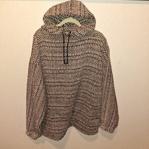 🌟 Earth ragz hippie BoHo poncho hoodie size XL